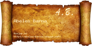 Abeles Barna névjegykártya